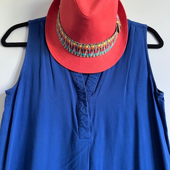 Sleeveless “Violet B” Blue Tunic Top with high low details. - Picture 5 of 12